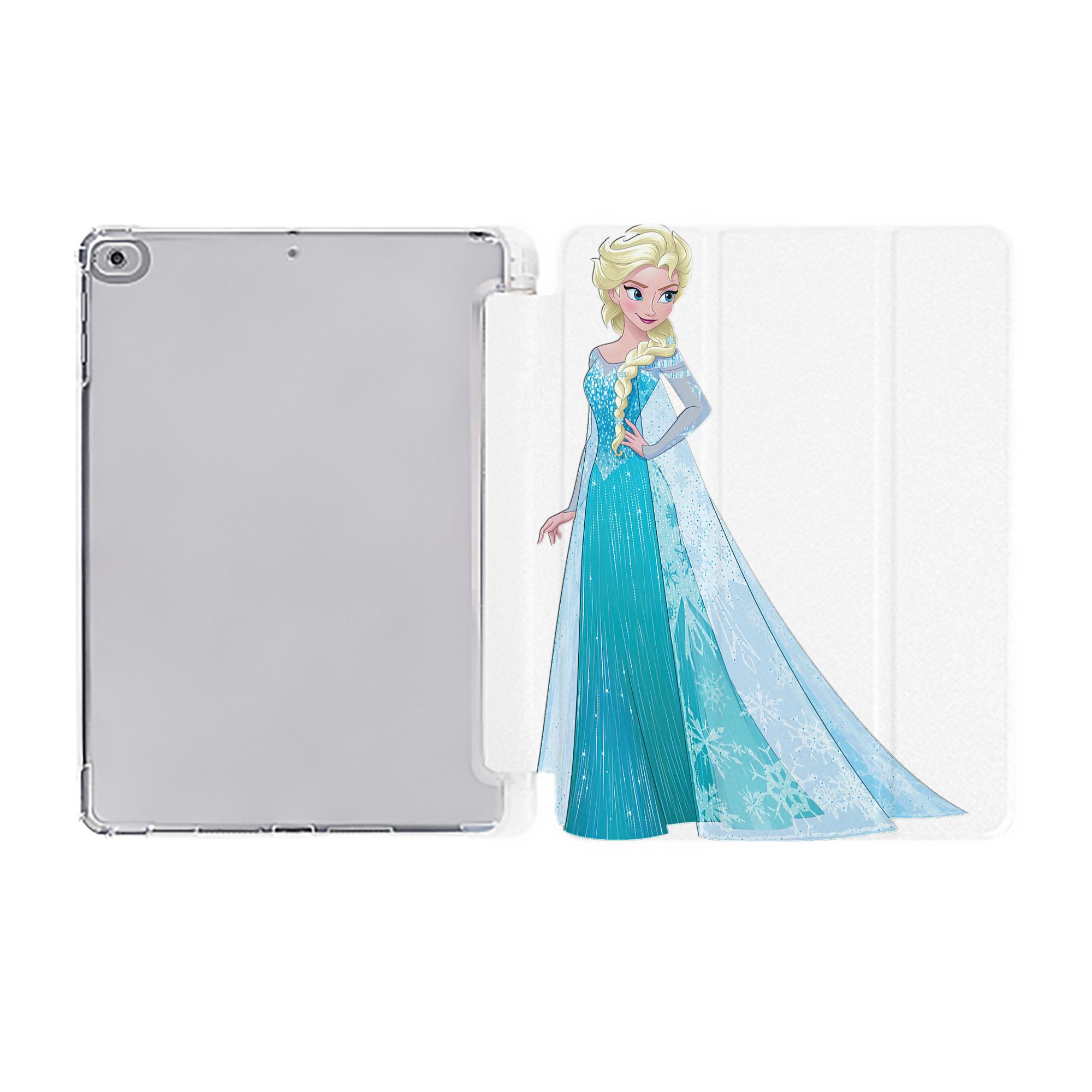 （画像用） アナと雪の女王 アンナ エルサ Frozen Anna Elsa IPad ケース ペン収納付き 三つ折りスタンド PUレザー×シリコン 対応機種9.5/10.5/10.9インチ